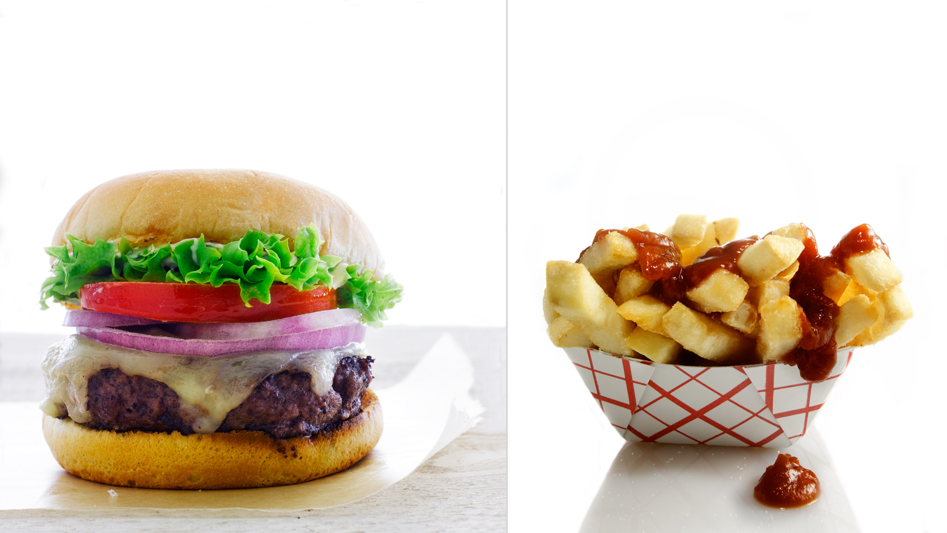 Burger and fries- Fries - Gourmet burger